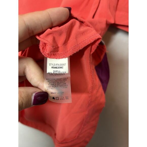 Title Nine Nimblene Shift Coral Orange Quarter Zip Pockets Roll Tab Sleeves Med - Picture 4 of 12